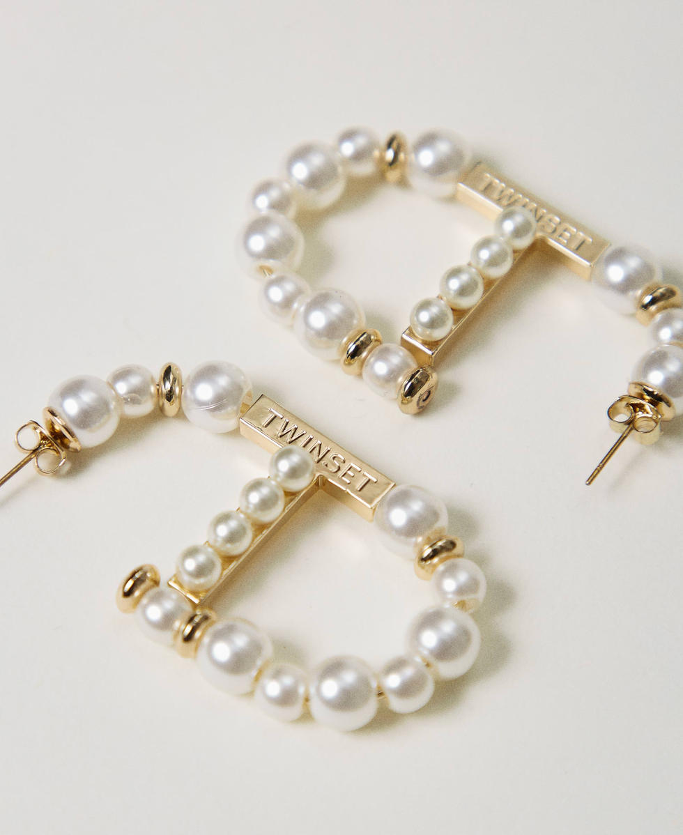 Boucles d&rsquo;oreilles Oval T avec perles