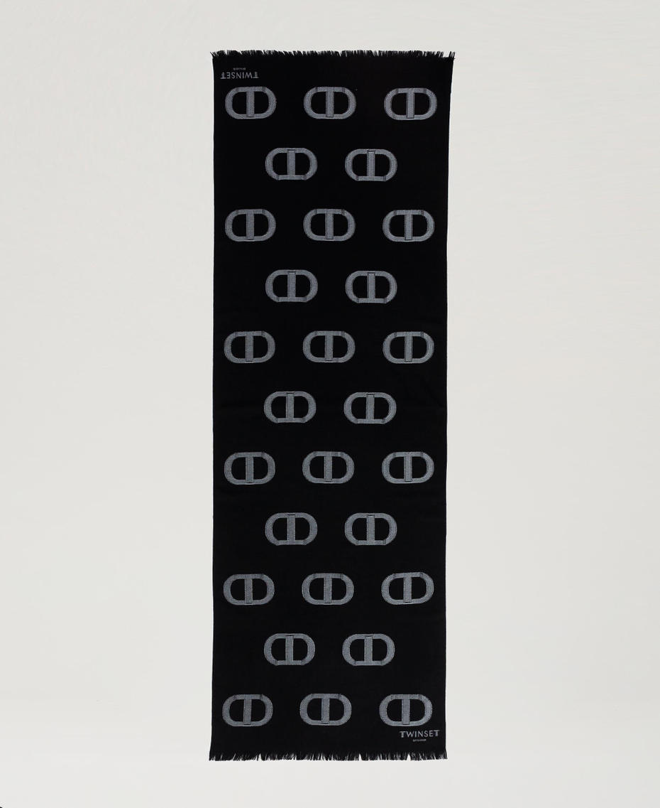 Stole with fil coupé Oval T pattern Black Woman 242TA4080_00006_05