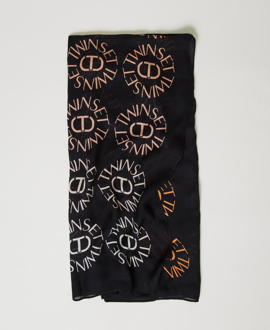 Kefiah with Oval T print and logo