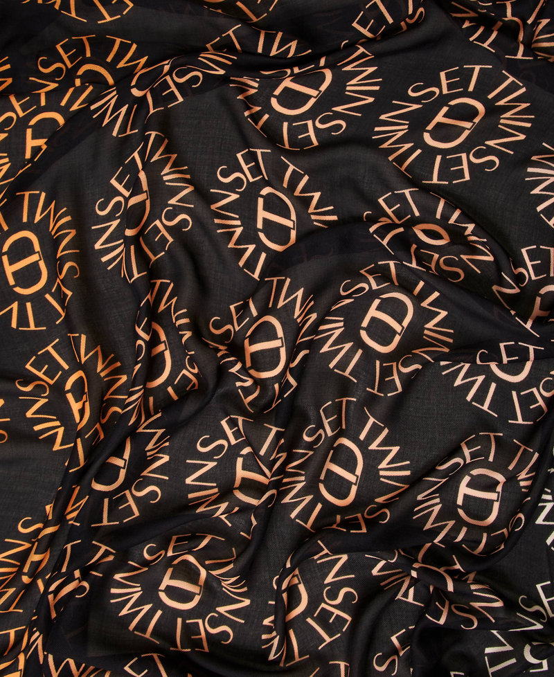 Kefiah with Oval T print and logo