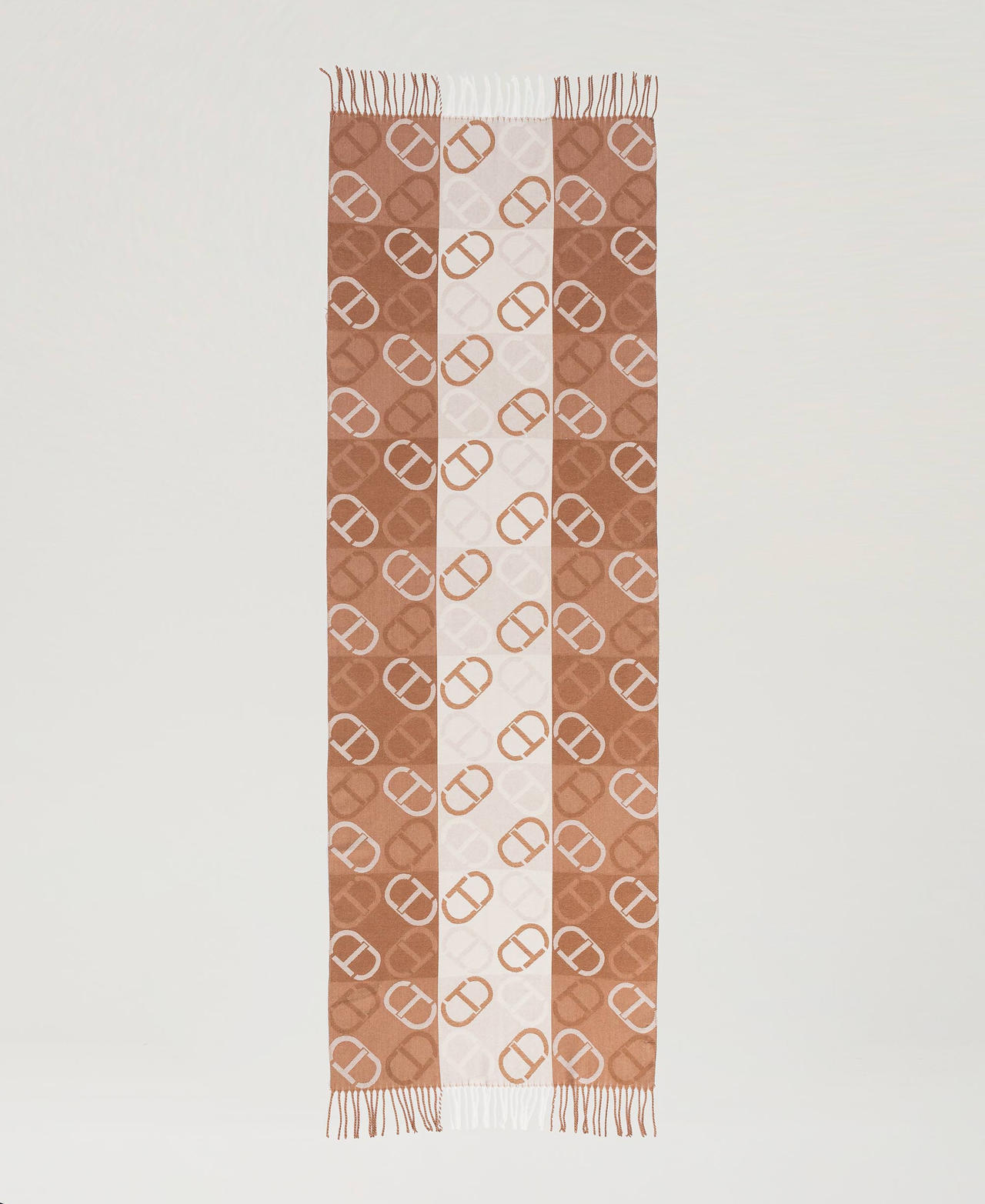 Stola in panno jacquard con Oval T
