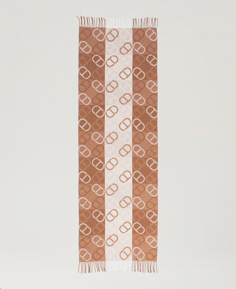 Stola in panno jacquard con Oval T