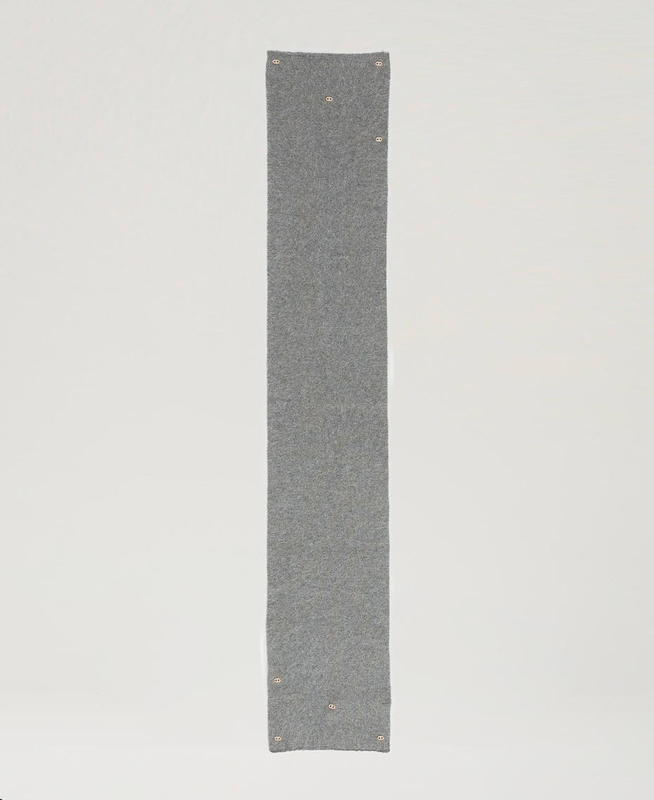 Knit scarf with Oval T Warm Melange Gray Woman 242TA4141_11759_05