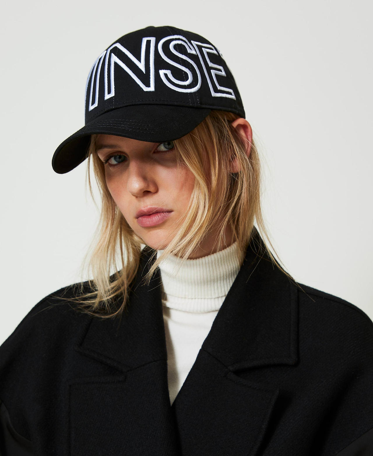 Cappello da baseball con maxi logo Nero Donna 242TA4350_00006_S0