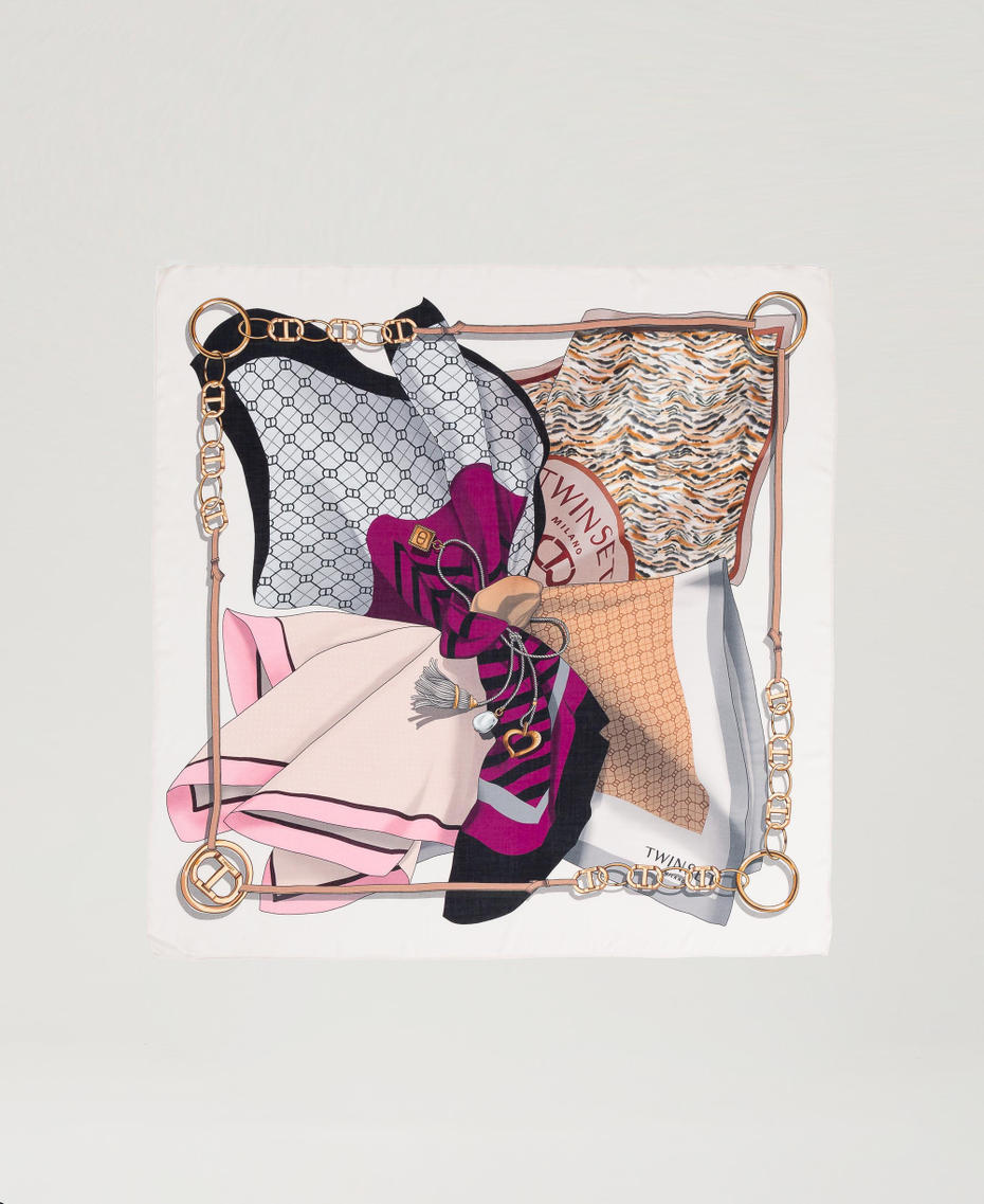 Keffieh avec m&eacute;lange d&rsquo;imprim&eacute;s Imprim&eacute; M&eacute;lang&eacute; Foulard Nude Clair Femme 242TA4490_11902_05