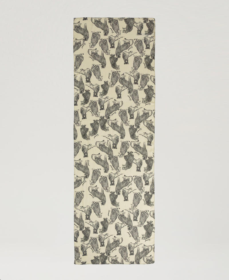 Stole with printed jaguars