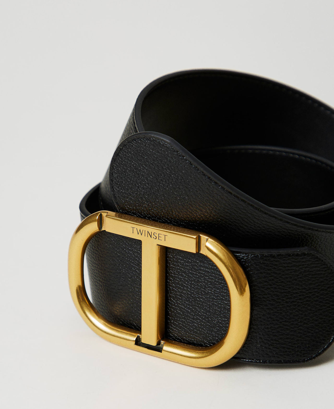 Belt with Oval T maxi buckle Black Woman 242TA4680_00006_02