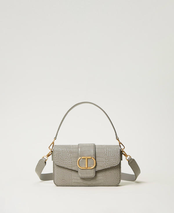 ‘Amie’ medium croc print shoulder bag