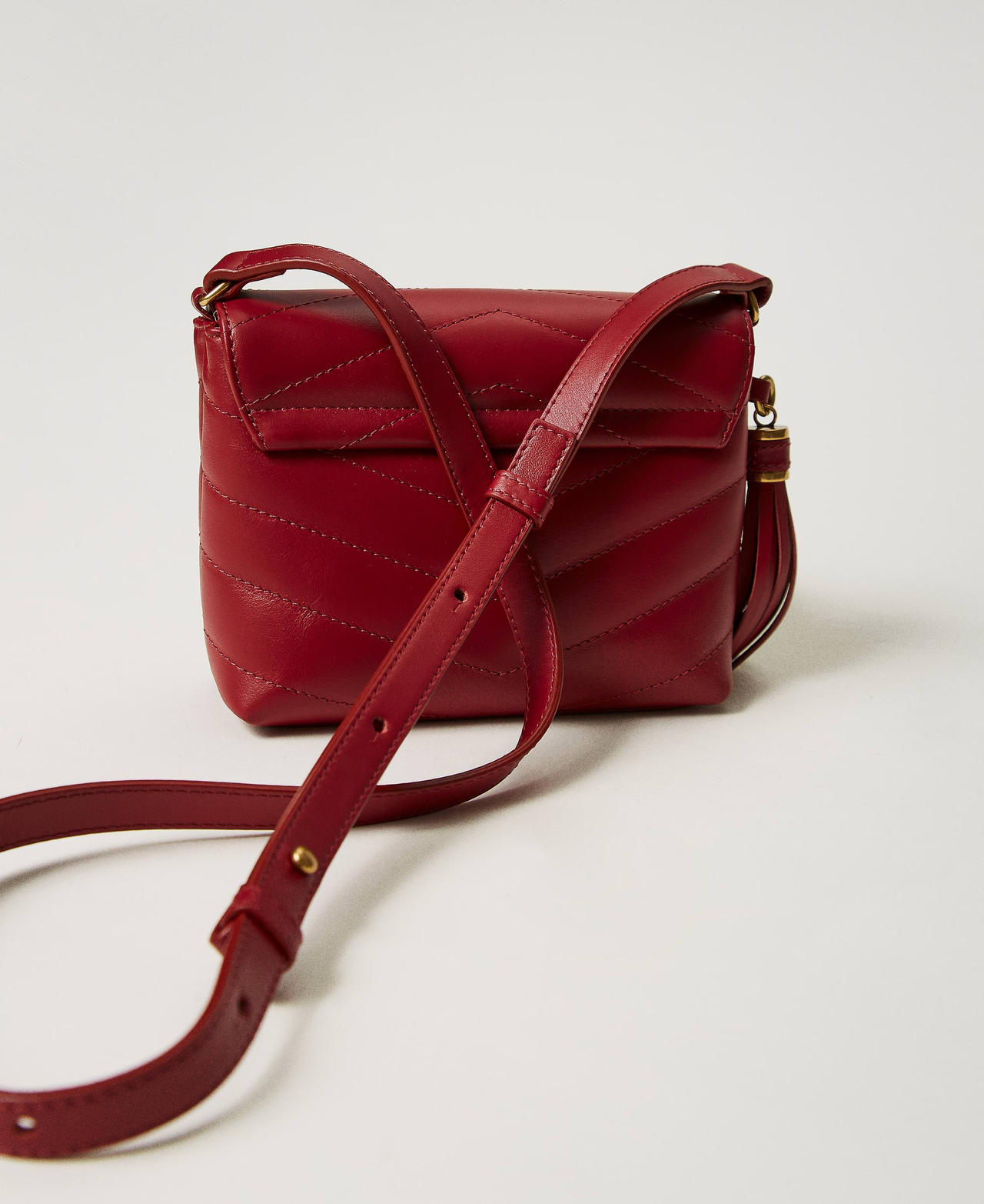 'Dreamy' small leather shoulder bag Bordeaux Woman 242TB7191_00020_03