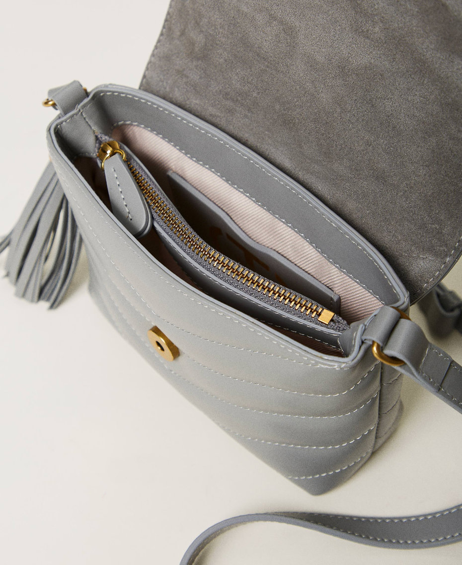 Borsa a tracolla 'Dreamy' piccola in pelle Grigio Medio Donna 242TB7191_00804_04