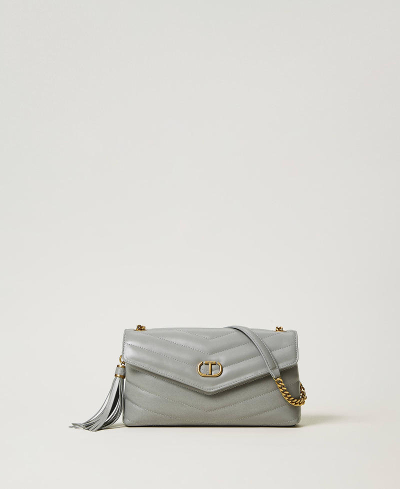 'Dreamy' medium leather shoulder bag Mid Grey Woman 242TB7192_00804_01