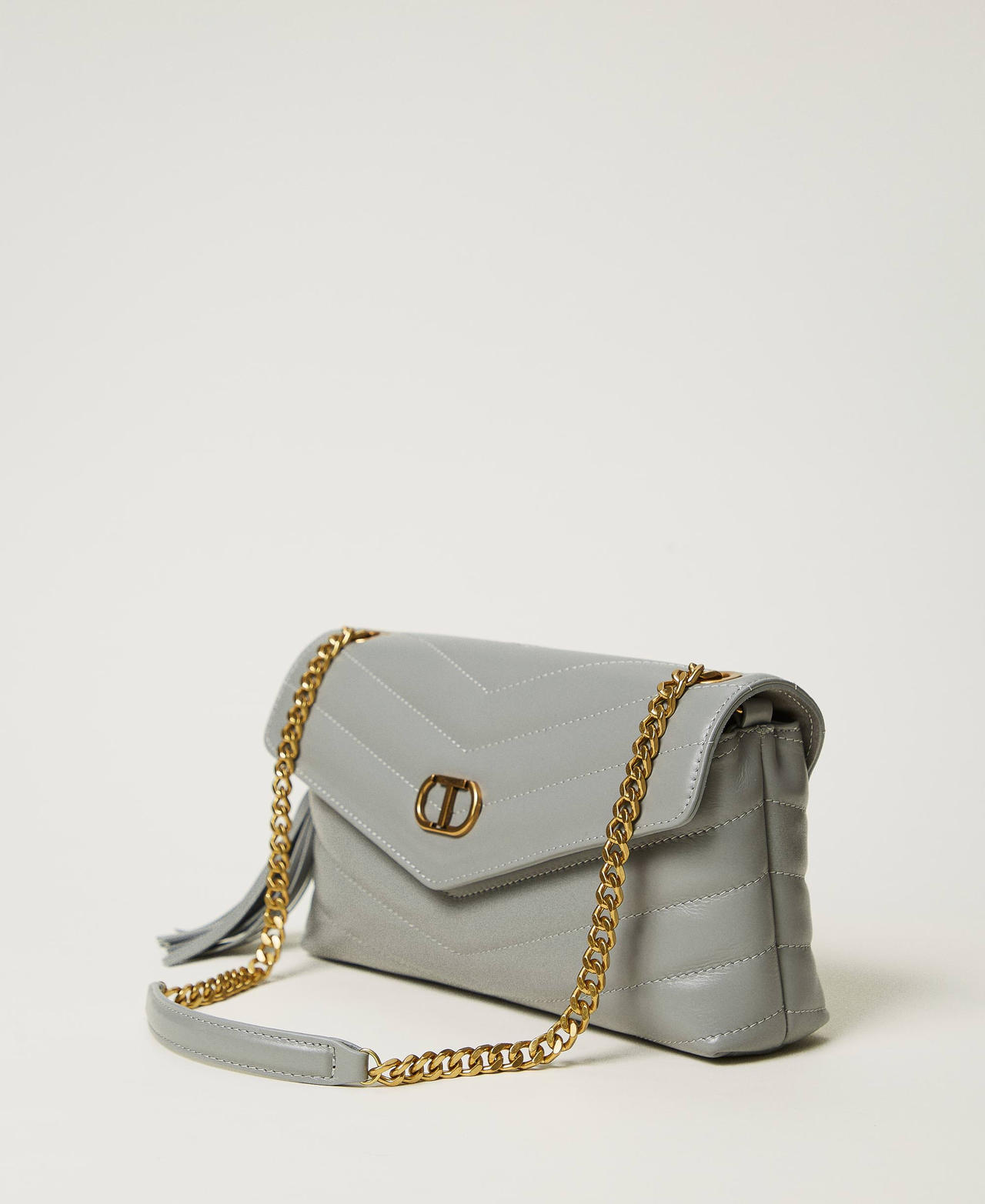 'Dreamy' medium leather shoulder bag Mid Grey Woman 242TB7192_00804_02