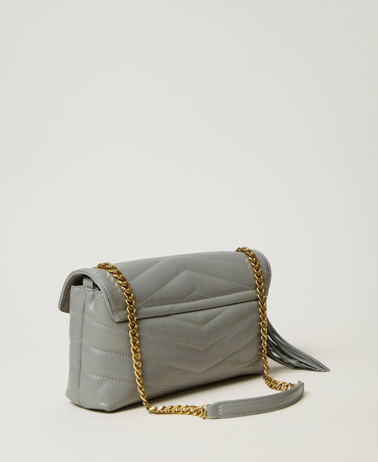 'Dreamy' medium leather shoulder bag Mid Grey Woman 242TB7192_00804_03