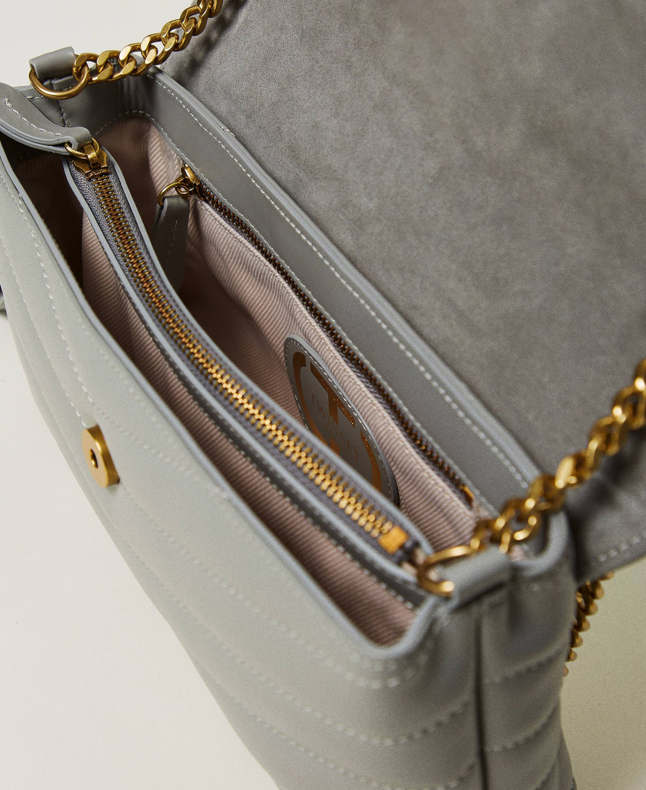 'Dreamy' medium leather shoulder bag Mid Grey Woman 242TB7192_00804_04