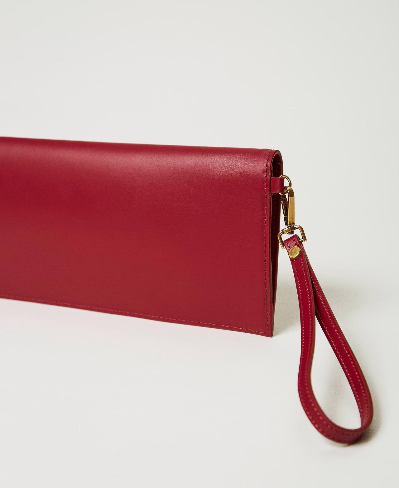 Leather clutch with logo Bordeaux Woman 242TB7195_00020_03