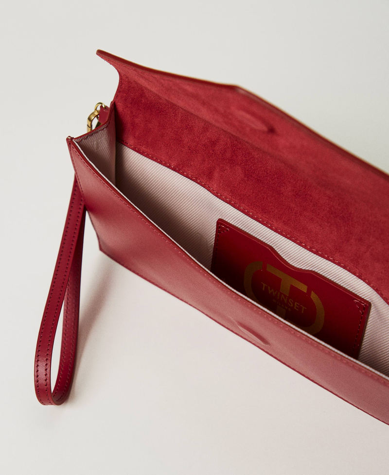 Leather clutch with logo Bordeaux Woman 242TB7195_00020_04