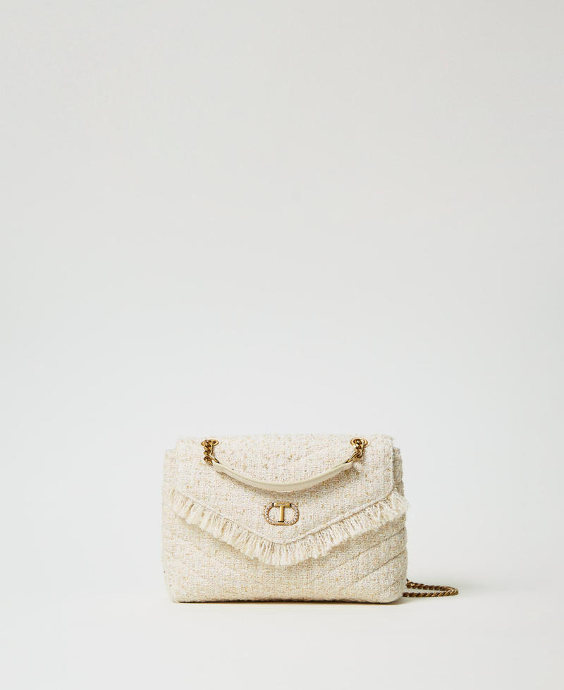 Borsa a tracolla 'Dreamy' media in tweed Bianco "Old White" Donna 242TB7200_11748_01