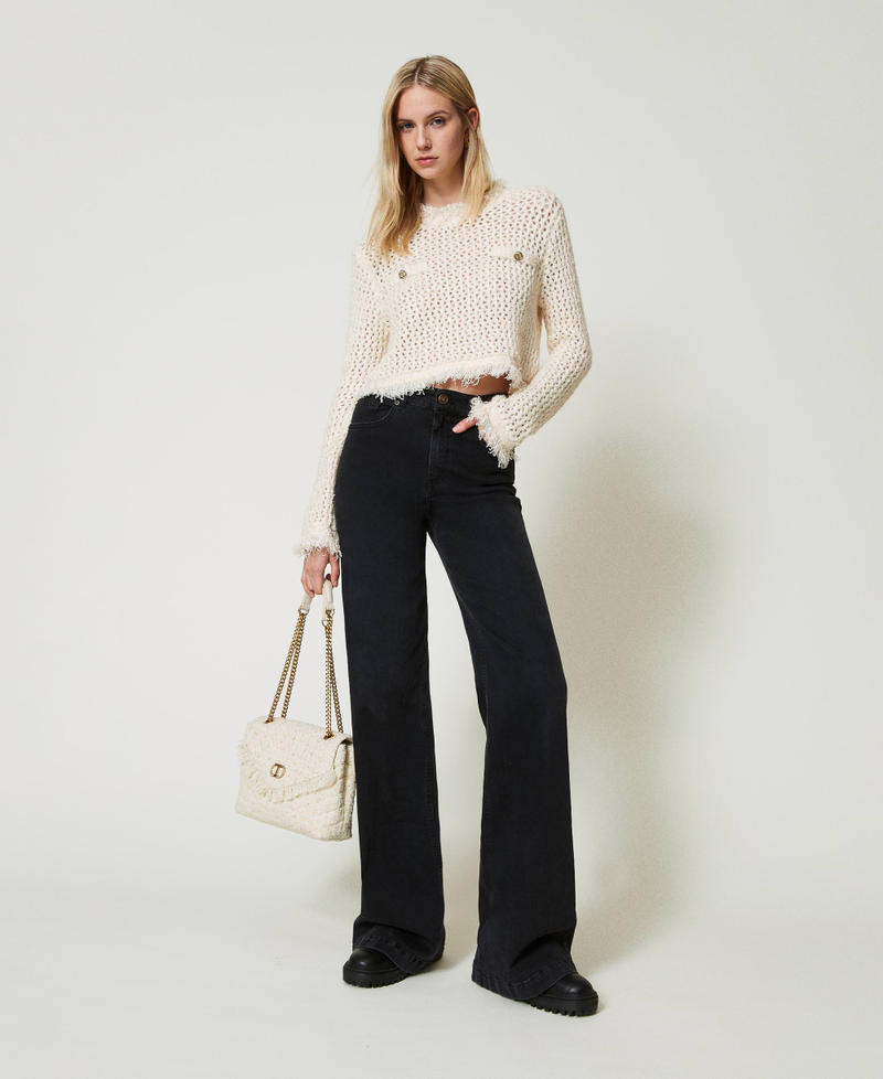 'Dreamy' medium tweed shoulder bag Old White Woman 242TB7200_11748_S0