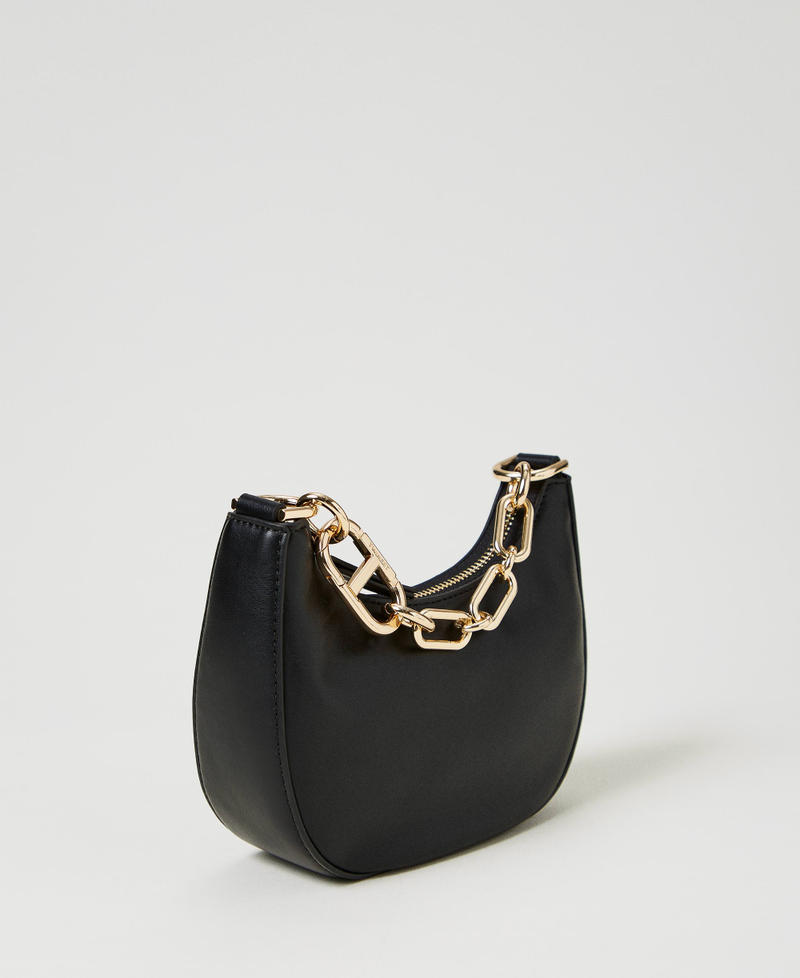 Tasche „Mini Croissant“ mit „Oval T“-Schließe Schwarz Frau 242TB7220_00006_02