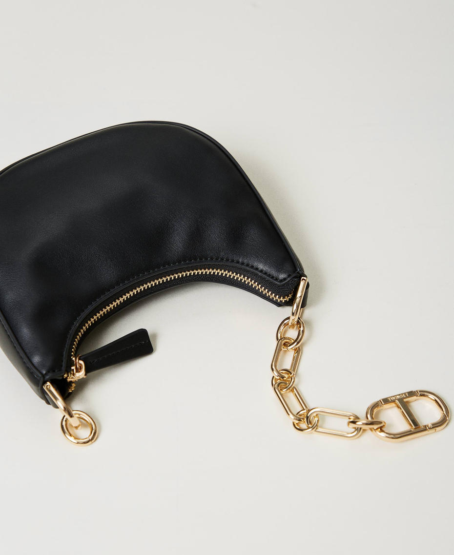 Tasche „Mini Croissant“ mit „Oval T“-Schließe Schwarz Frau 242TB7220_00006_03
