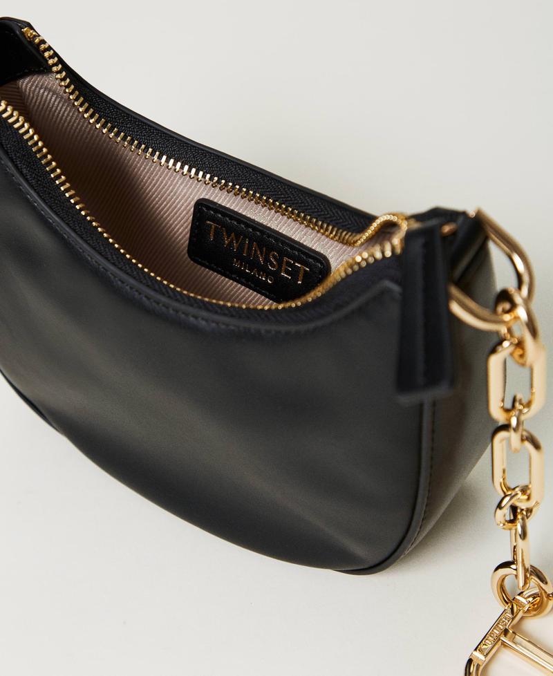 Tasche „Mini Croissant“ mit „Oval T“-Schließe Schwarz Frau 242TB7220_00006_04