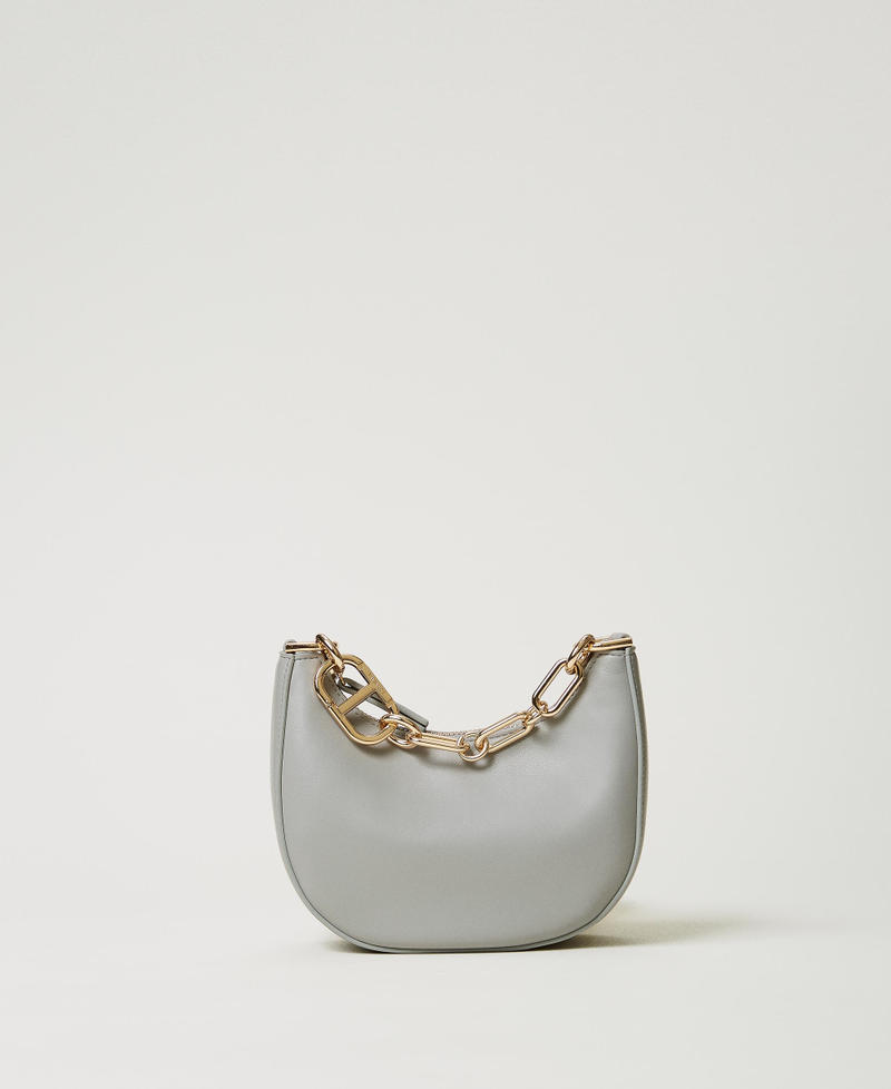 Tasche „Mini Croissant“ mit „Oval T“-Schließe Mittelgrau Frau 242TB7220_00804_01