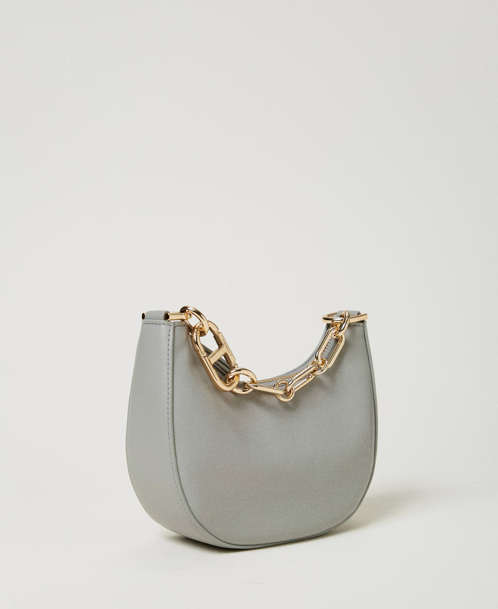 Mini Croissant' bag with Oval T closure Woman, Grey | TWINSET Milano