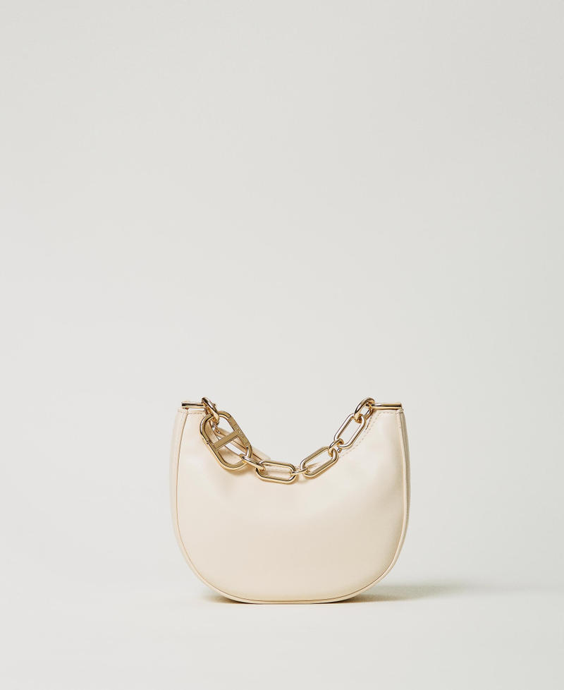 Tasche „Mini Croissant“ mit „Oval T“-Schließe „Old White“ Frau 242TB7220_11748_01