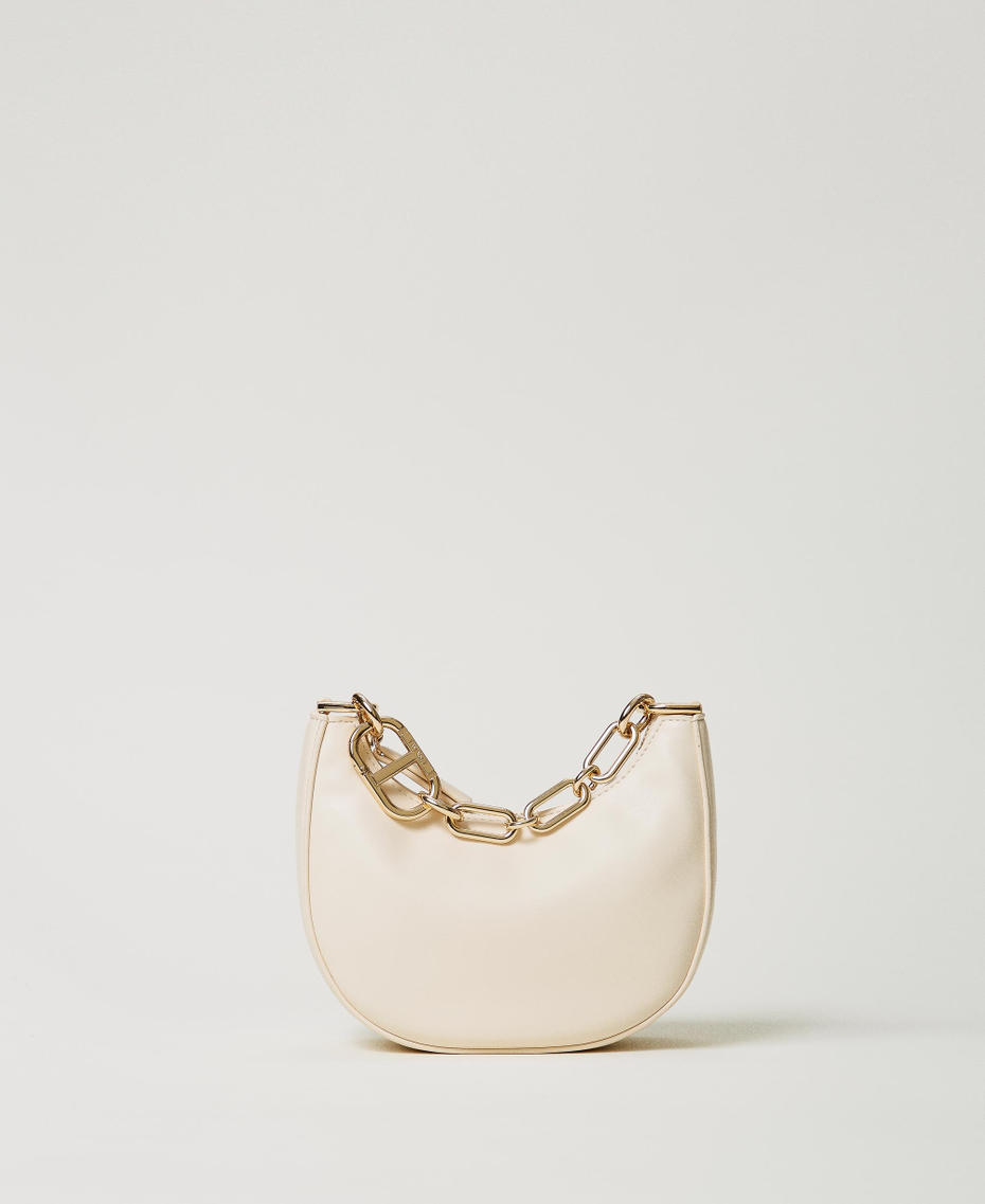 Tasche „Mini Croissant“ mit „Oval T“-Schließe „Old White“ Frau 242TB7220_11748_01