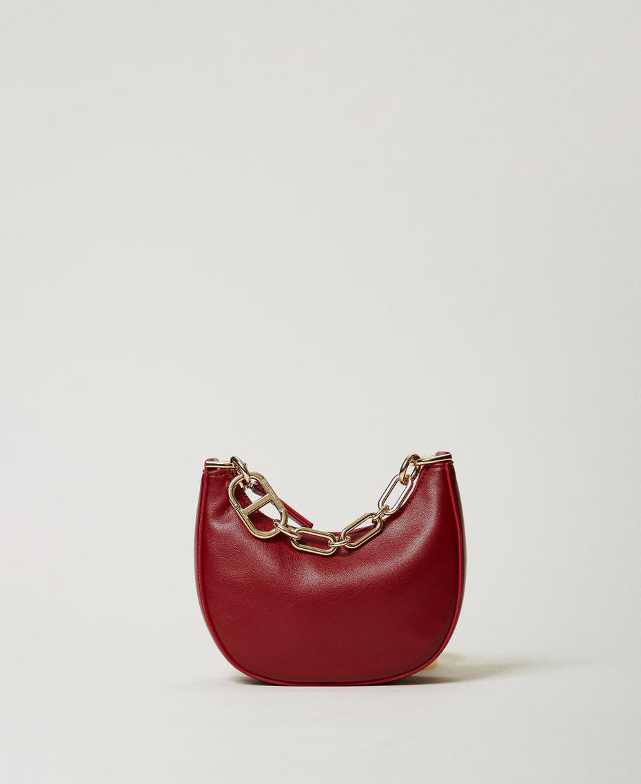 Tasche „Mini Croissant“ mit „Oval T“-Schließe Pompejanisch-Rot Frau 242TB7220_11755_01