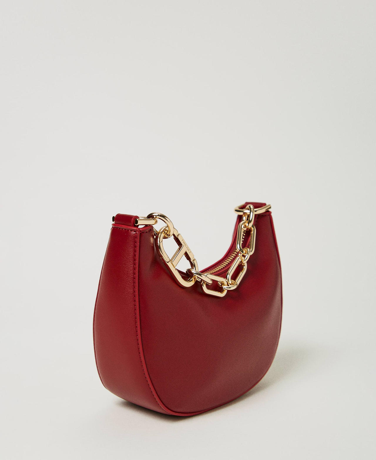 Tasche „Mini Croissant“ mit „Oval T“-Schließe Pompejanisch-Rot Frau 242TB7220_11755_02