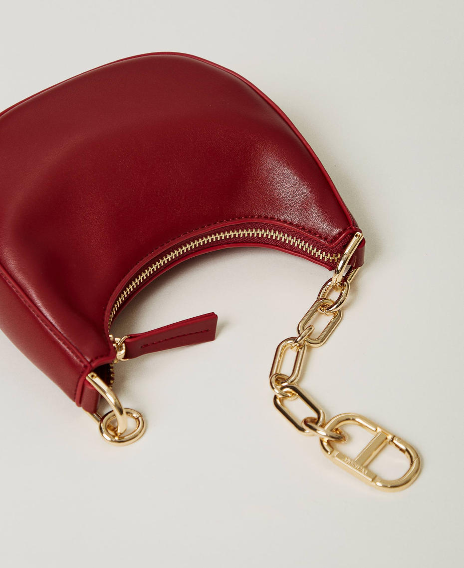 Tasche „Mini Croissant“ mit „Oval T“-Schließe Pompejanisch-Rot Frau 242TB7220_11755_03