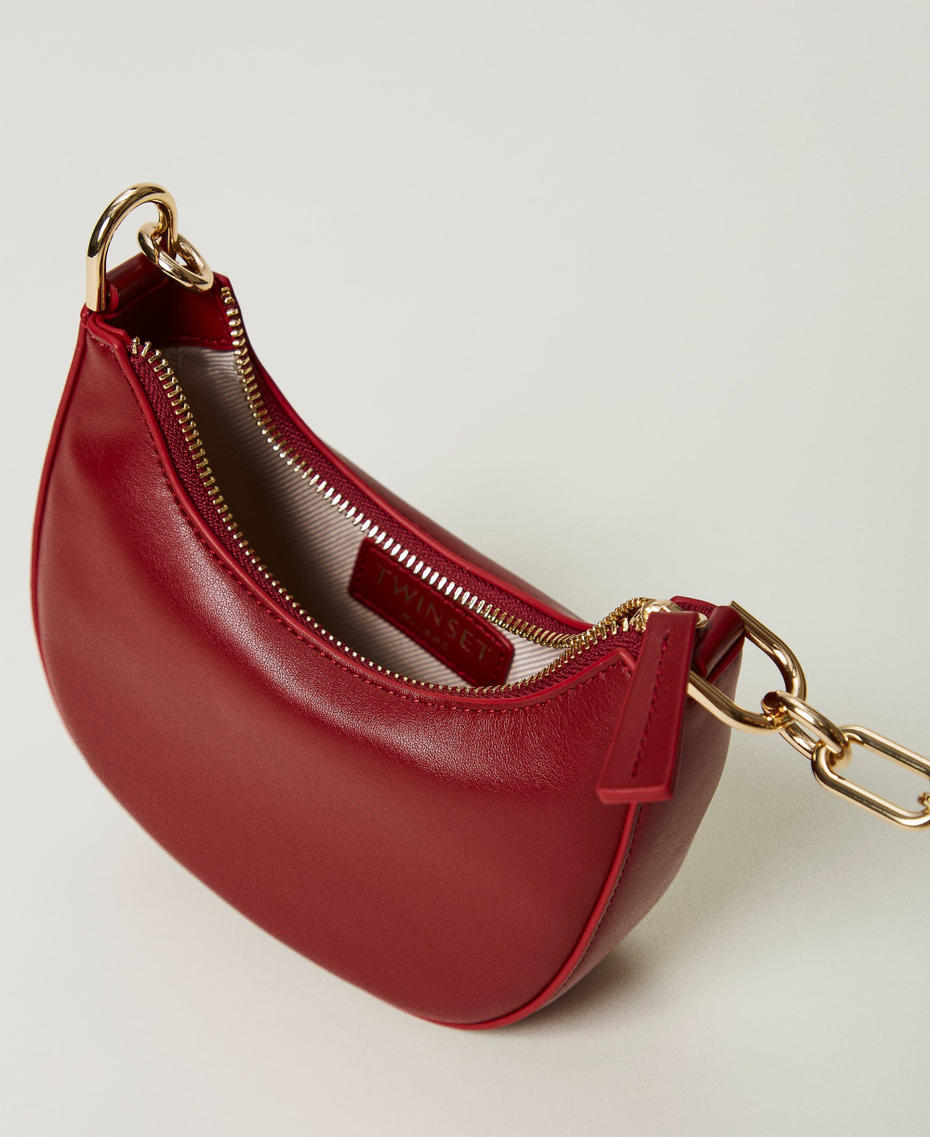 Tasche „Mini Croissant“ mit „Oval T“-Schließe Pompejanisch-Rot Frau 242TB7220_11755_04