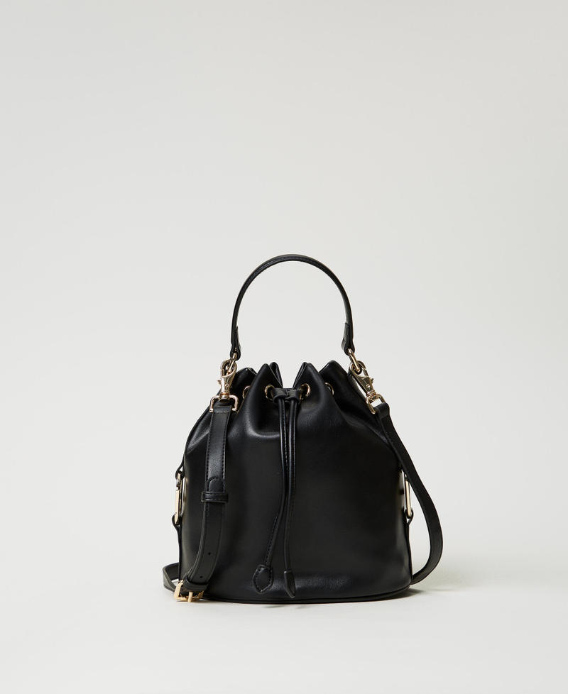 Bucket bag with Oval T buckle Black Woman 242TB7230_00006_01