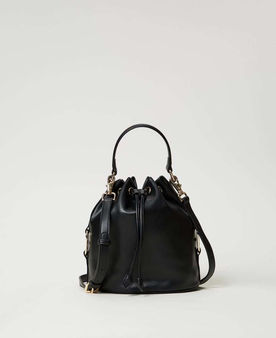 Bucket bag with Oval T buckle Black Woman 242TB7230_00006_01