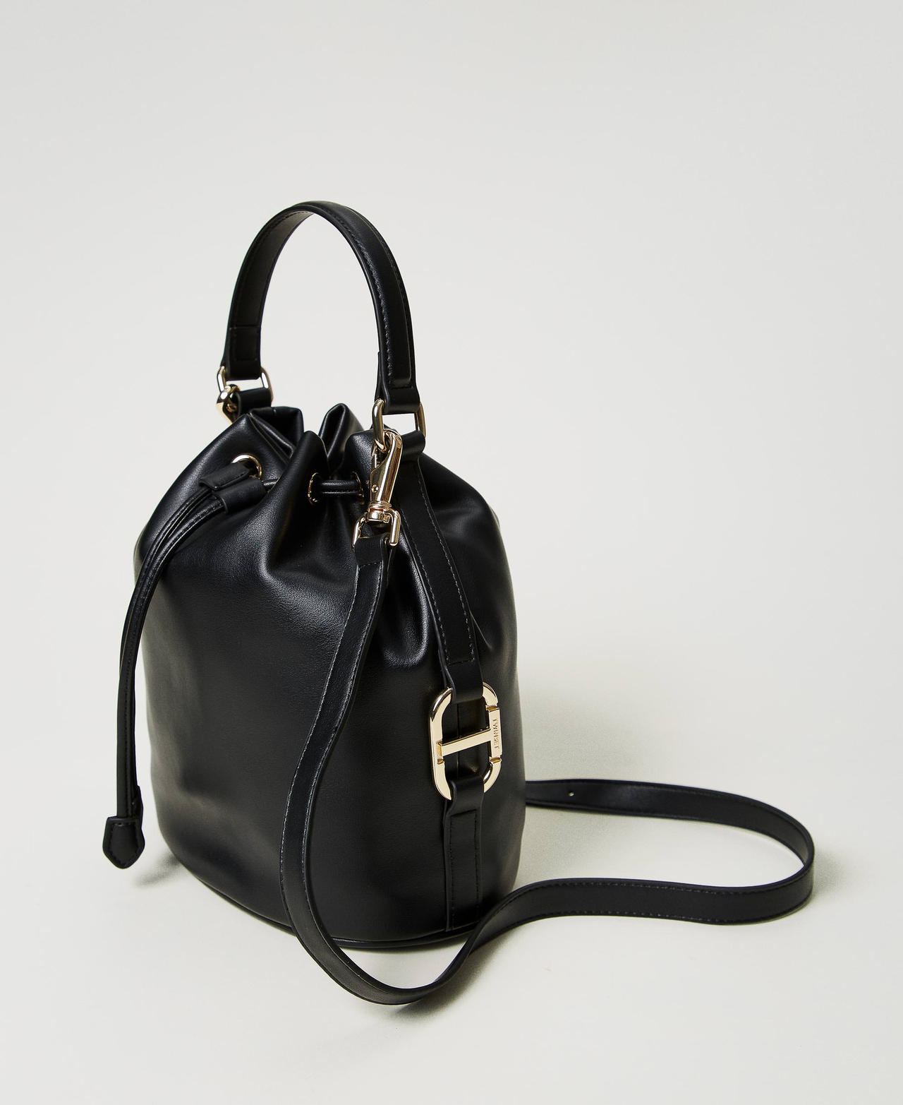 Bucket bag with Oval T buckle Black Woman 242TB7230_00006_02