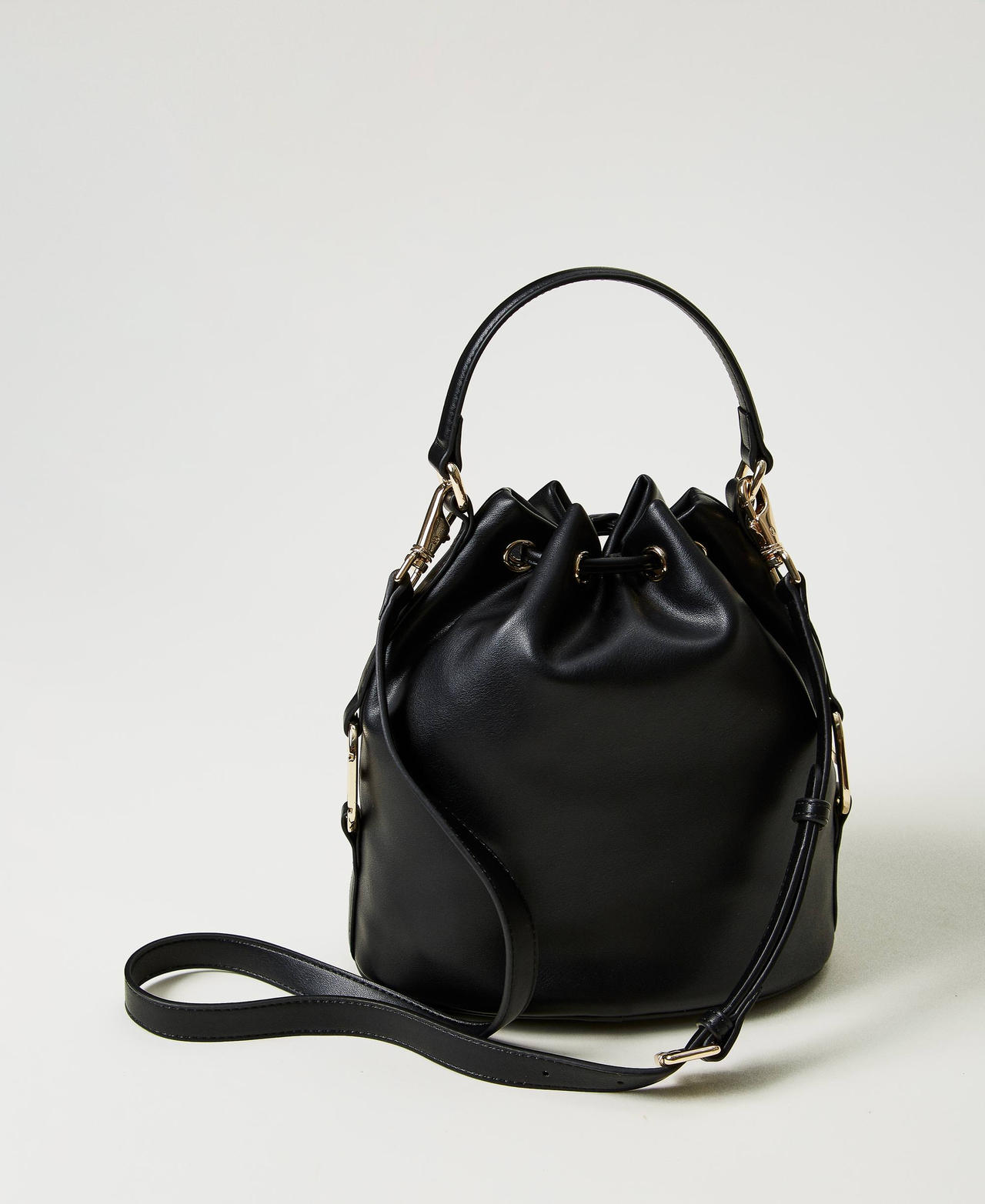 Bucket bag with Oval T buckle Black Woman 242TB7230_00006_03
