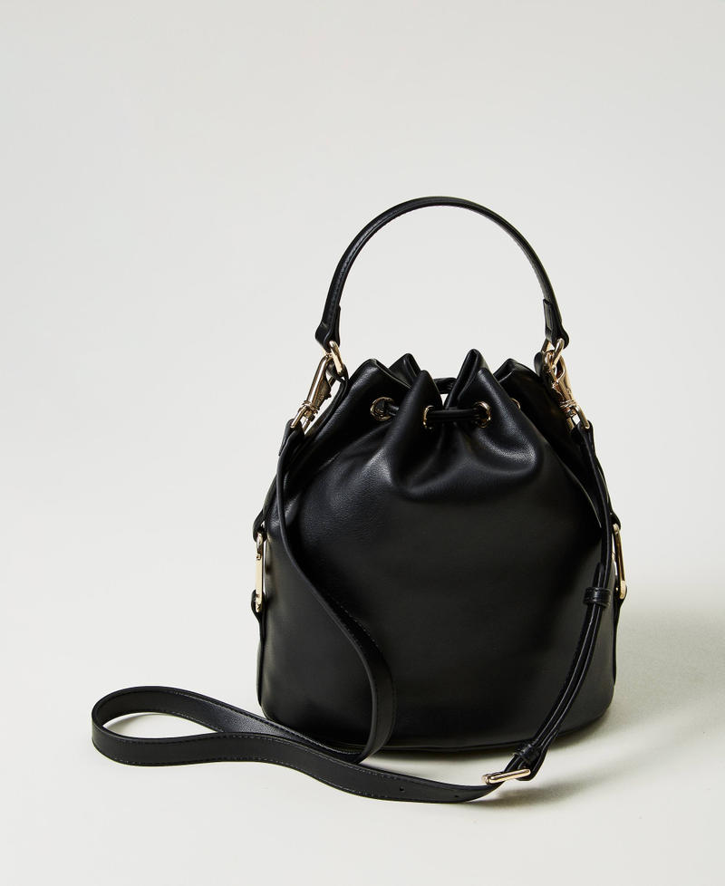 Bucket bag with Oval T buckle Black Woman 242TB7230_00006_03