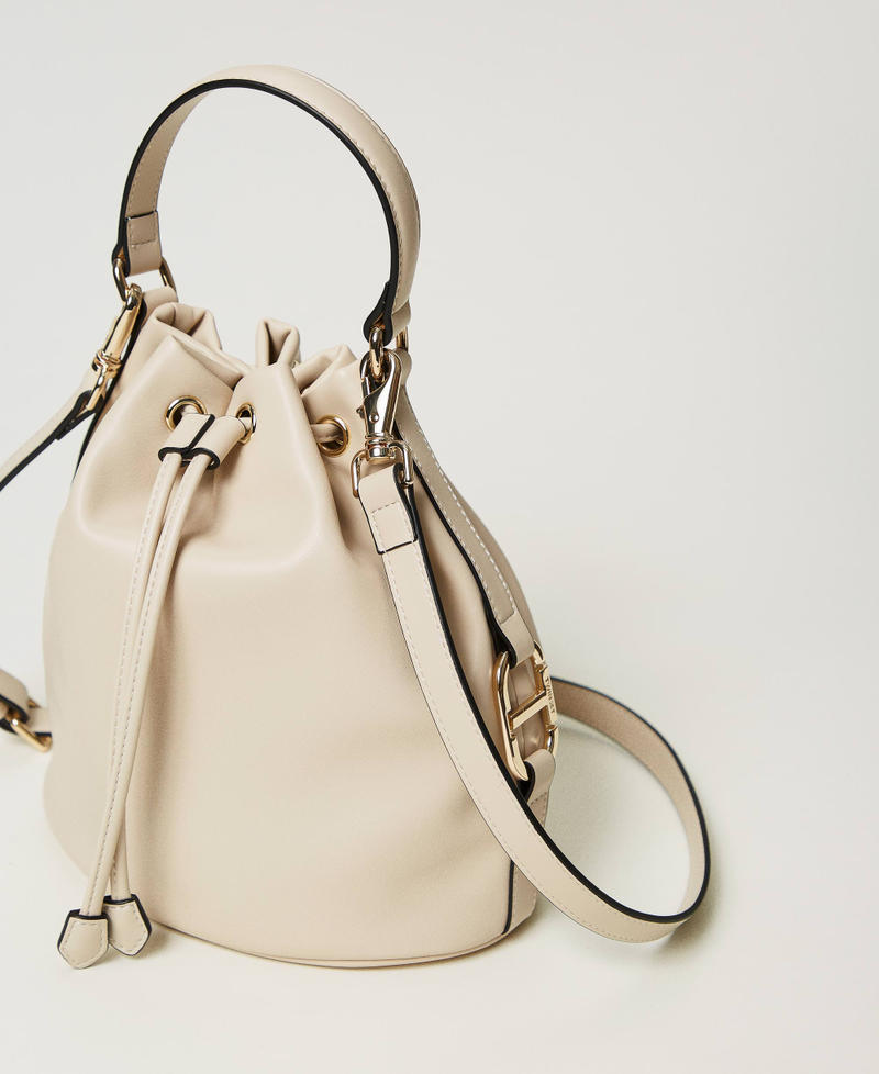 Bucket bag with Oval T buckle Old White Woman 242TB7230_11748_02