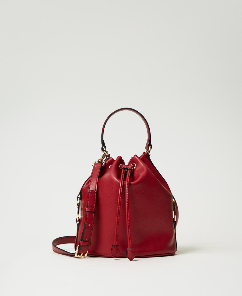 Bucket bag with Oval T buckle Pompeiian Red Woman 242TB7230_11755_01