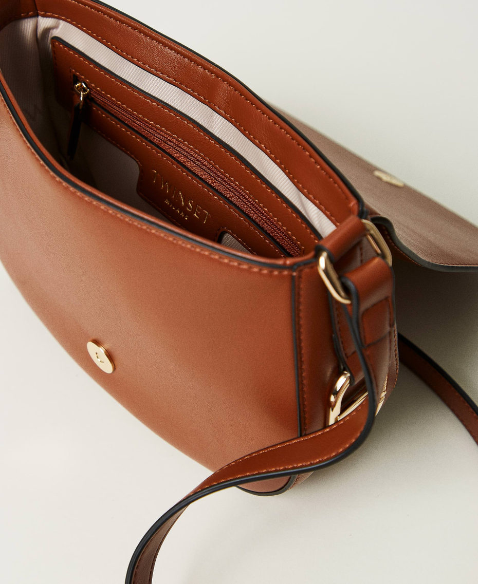 Borsa a tracolla con fibbia Oval T Cuoio Donna 242TB7231_00057_04