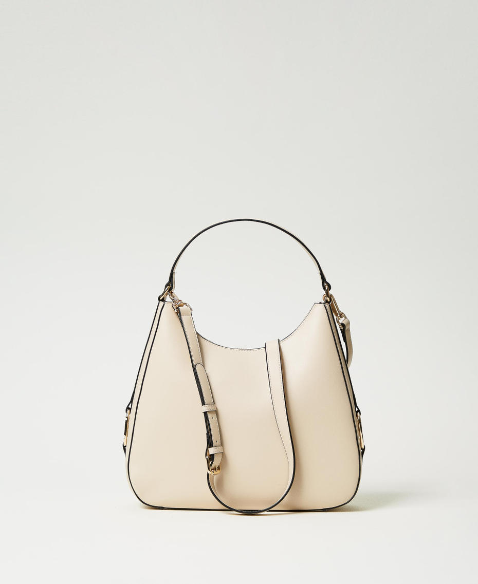 Hobo bag with Oval T buckle Old White Woman 242TB7232_11748_01