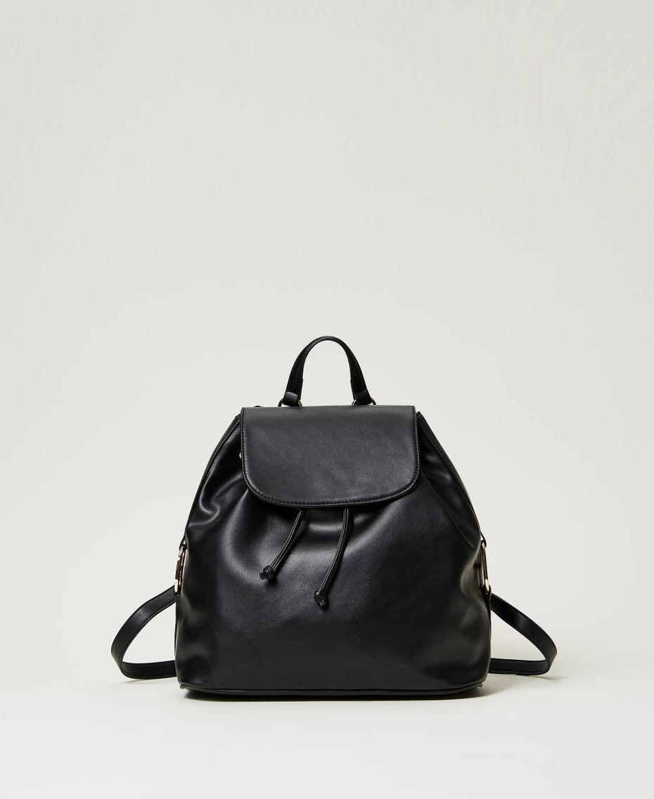 Backpack with Oval T buckle Black Woman 242TB7236_00006_01