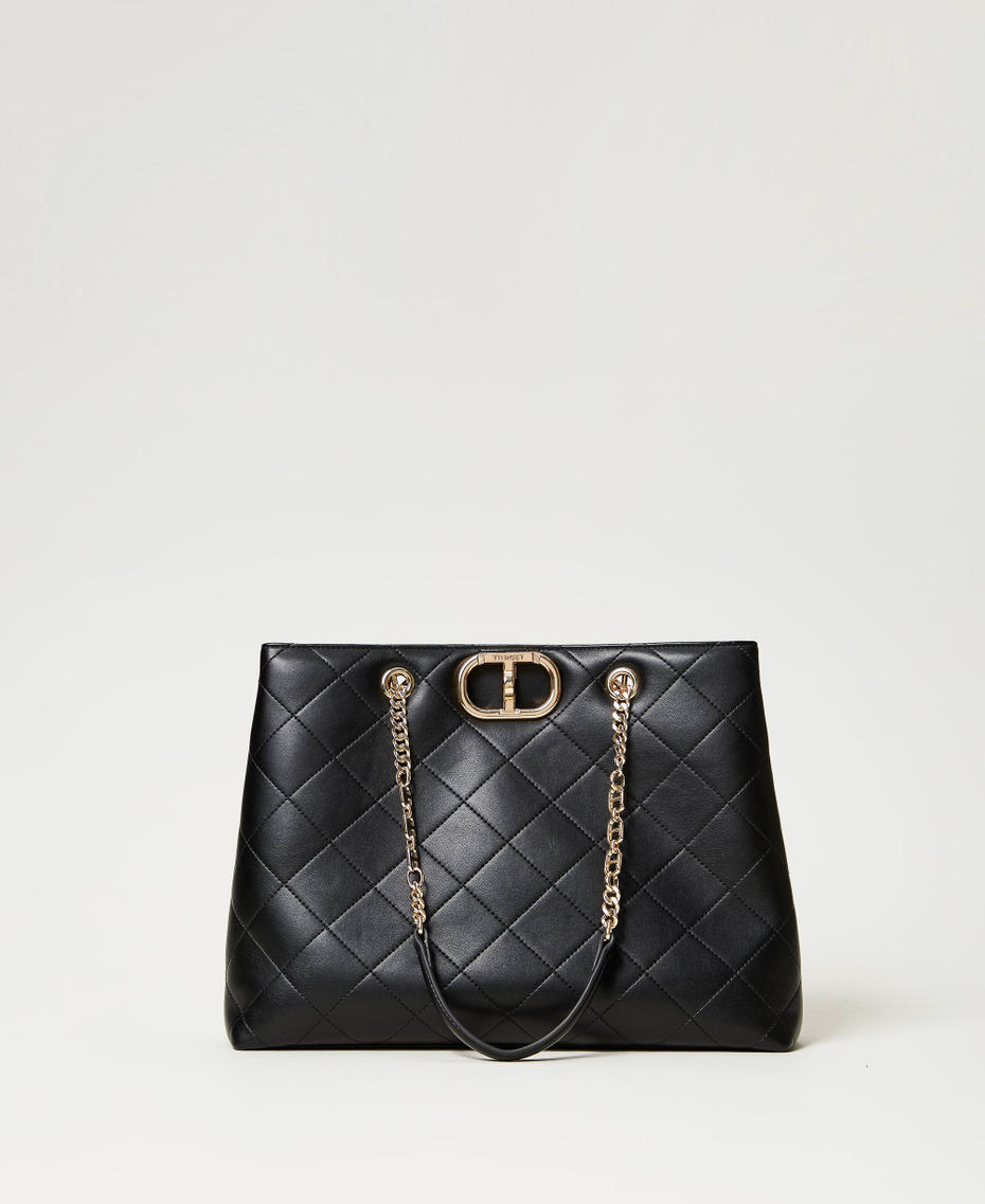 Сумка-шоппер с застежкой Oval T Черный женщина 242TB7250_00006_01