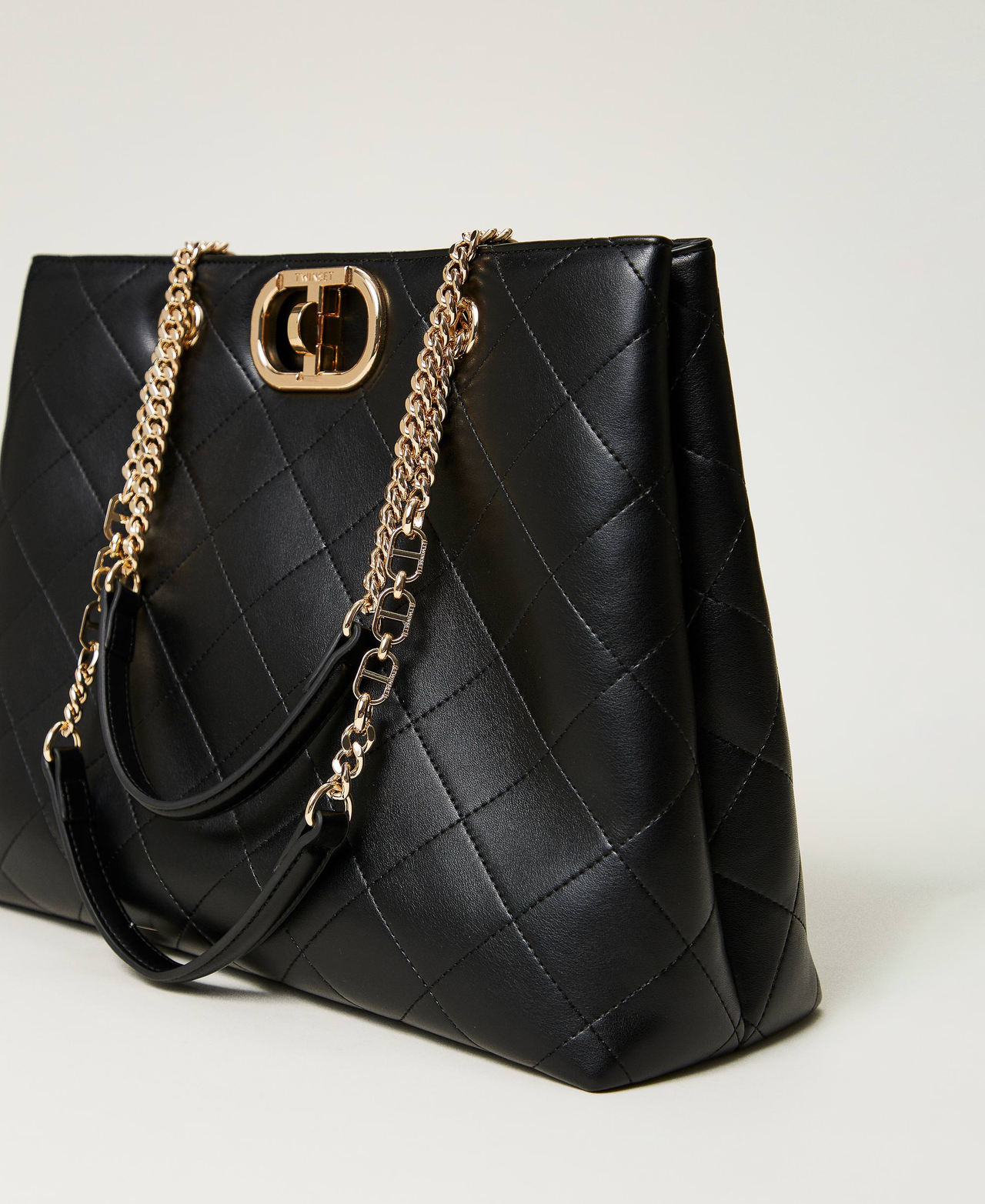 Сумка-шоппер с застежкой Oval T Черный женщина 242TB7250_00006_02