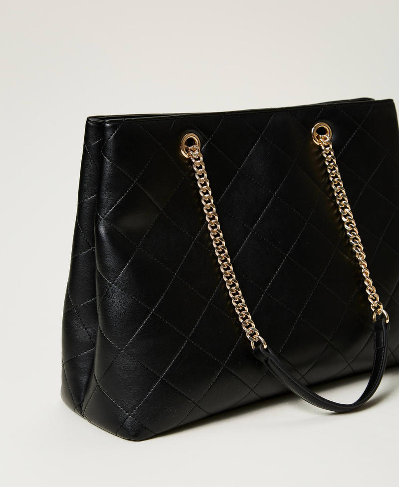 Сумка-шоппер с застежкой Oval T Черный женщина 242TB7250_00006_03