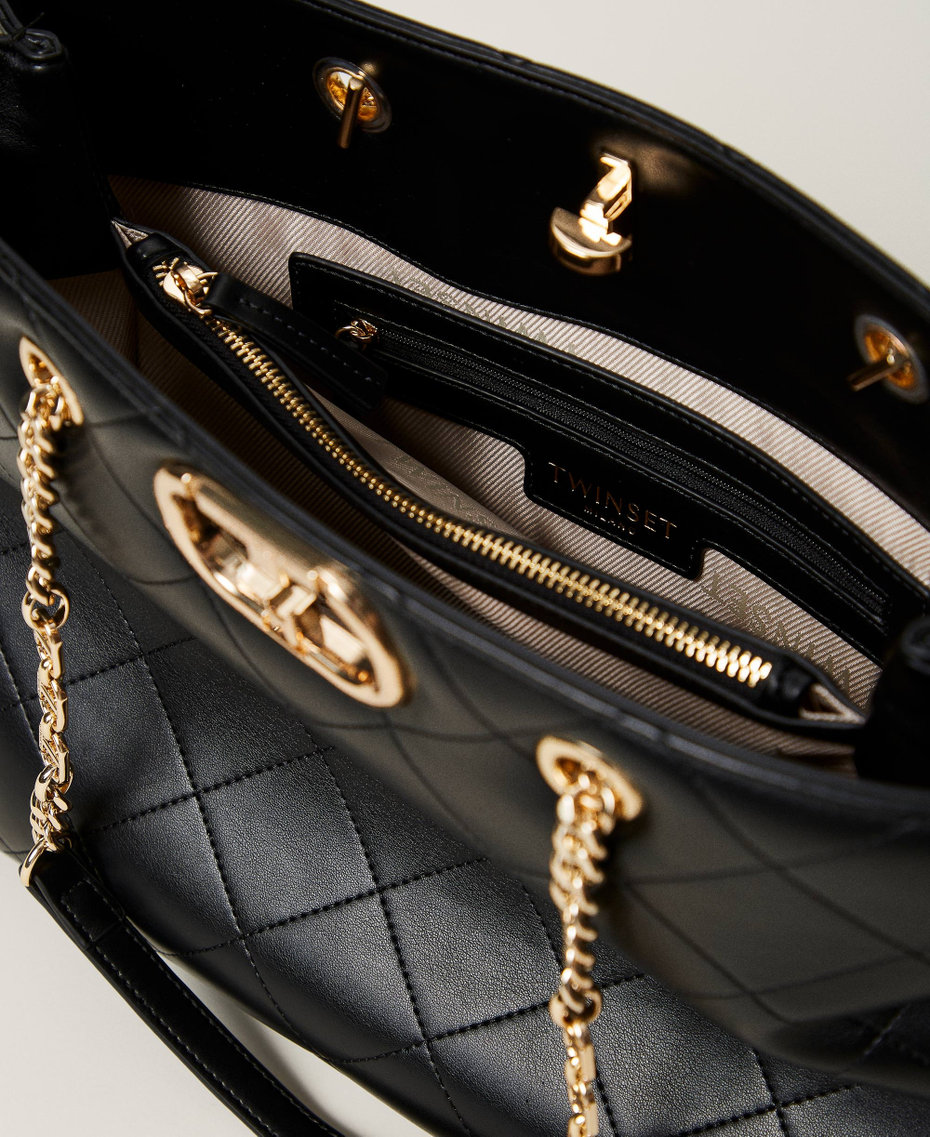 Сумка-шоппер с застежкой Oval T Черный женщина 242TB7250_00006_04