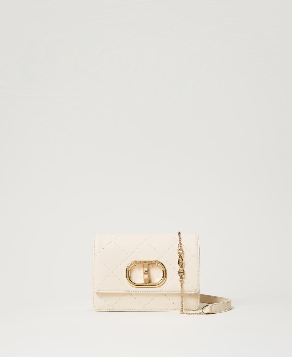 Borsa a tracolla con chiusura Oval T Bianco "Old White" Donna 242TB7253_11748_01