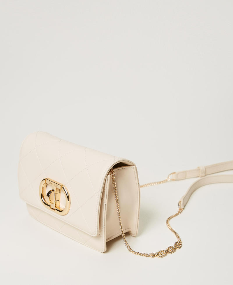 Borsa a tracolla con chiusura Oval T Bianco "Old White" Donna 242TB7253_11748_02