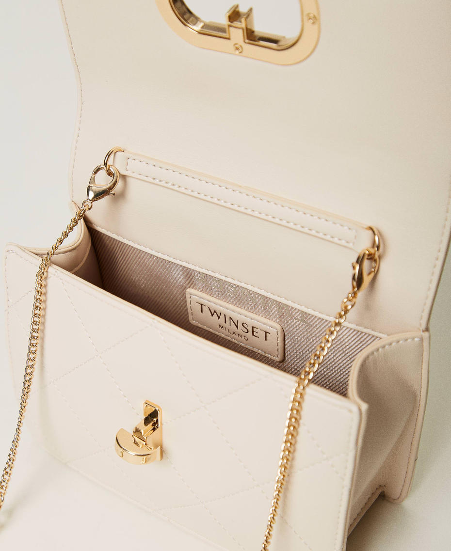 Borsa a tracolla con chiusura Oval T Bianco "Old White" Donna 242TB7253_11748_04